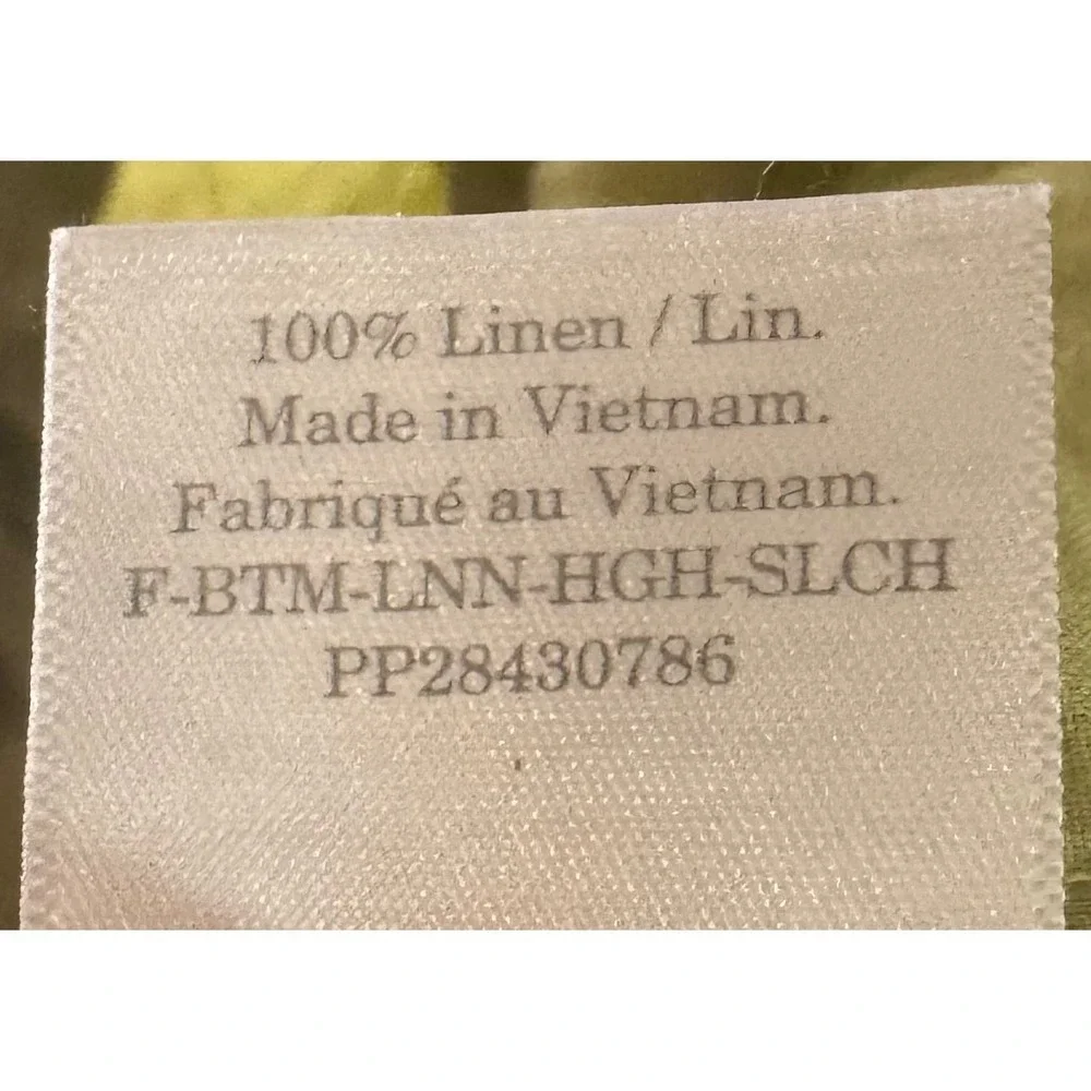 Everlane Womens Sage Green 100% Linen High Way Slouch Pant Size 00 Wide Leg